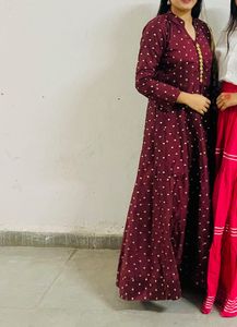 Elegant Maroon kurti with duppatta