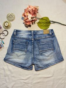 Studded Denim Shorts