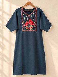 Embroidered Blue Kurta Set