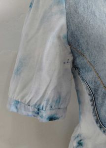 Denim/Cotton  mix manderin Collar tops
