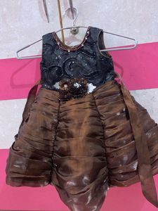 Girls Brown Party Dress