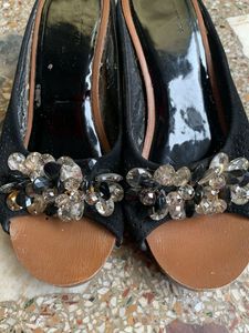 Sparkling Embellished Black Heels