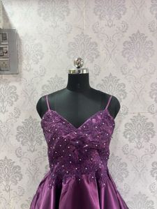 Stunning Purple Embellished Party Dress