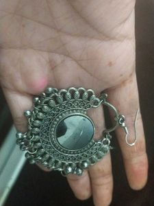 Oxidized Silver Mirror Earrings