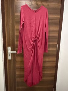 Chic Coral Long Sleeve Twist top