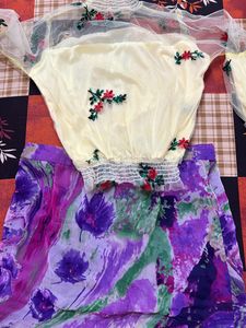Mini skirt And high neck Top