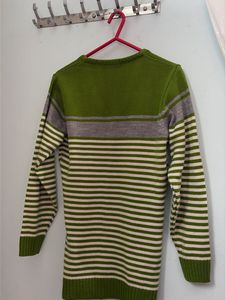 Striped V-Neck Knit Sweater