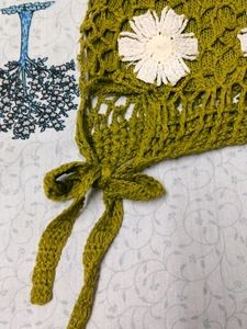 Beautiful Crochet Mehendi Green Top