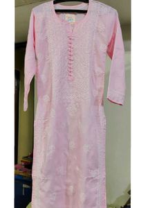 Chikankari Kurta - Pastel Pink