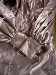 Satin Puff Sleeve Mini Dress