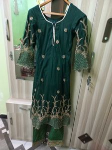 Emerald Green Embroidered Shalwar Kameez