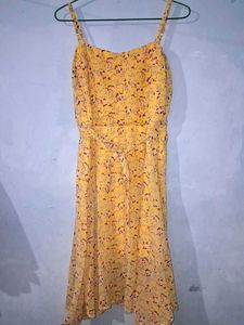 Yellow Floral Midi Dress