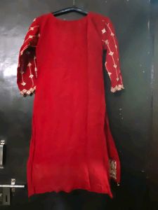 Wow Sale🥳 Embroidered Red Kurta
