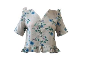 Floral Print Ruffle Hem Top