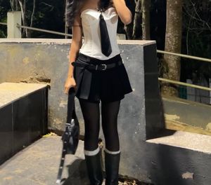 Pleated Skort with Belt