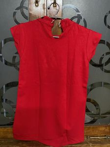 Red Cutout Detail Top