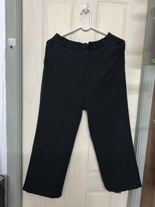 Black Cropped Wide Leg Pants