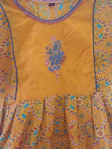 Yellow Printed Kurta