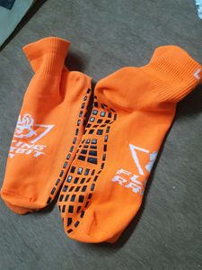 Bright Orange Grip Socks