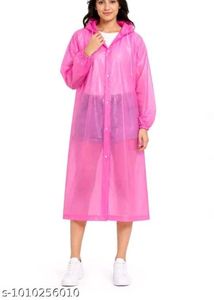 Bright Pink Transparent Raincoat