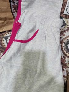 Comfortable Grey Sweatpants with Pink Trim