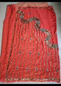 Beautiful Maggam Work Saree With Blouse