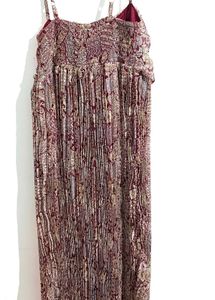 Maroon Printed Midi Dress