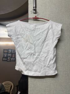 White Square Neck Cropped Top