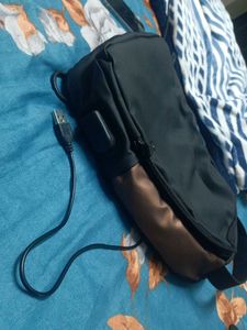 Stylish Black USB Sling Bag