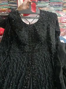 Black Embellished Kurta Set