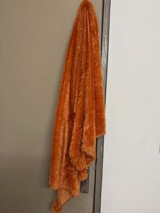 Cozy Orange Faux Fur Throw Stole