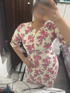 Floral Print Button-Up kurta