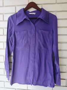 Mango Purple Button-Down Shirt