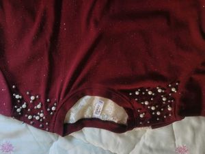 Burgundy Embellished Tee