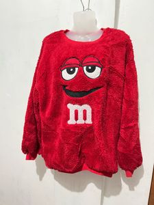Red M&amp;M Fuzzy Sweatshirt