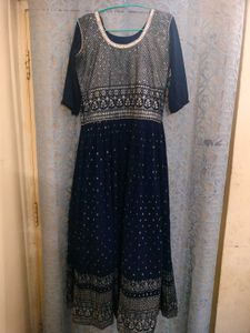 Embellished Navy Blue Ethnic Gown