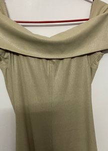 Elegant Off-Shoulder Shimmer Dress