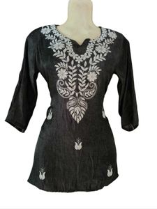 beautiful grey short kurti