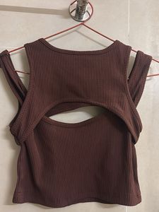 Ribbed Cut-Out Tank Top