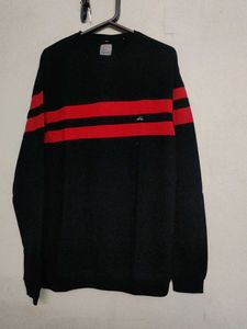 Men's Black &amp; Red Striped Sweater