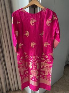 Rani Pink Silk Kurti | Festive