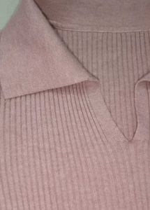 Ribbed Polo Neck Top