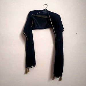 Elegant Black Stole with Gold Trim