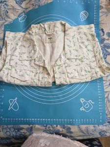 Floral Sleeveless Denim Jacket