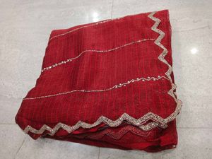 Red Beaded Saree