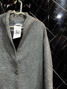 Chic Herringbone Wool Coat🩶🌸