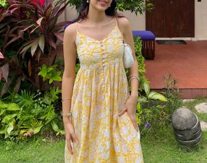 Yellow Floral Maxi Sundress