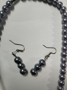 Bracelet, Necklace Silver And Sky Blue