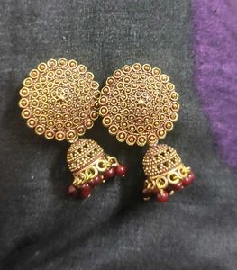 2 Jhumka Earings Pink &amp;  Maroon