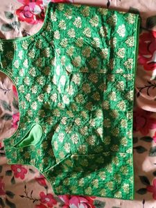 Green Brocade Blouse